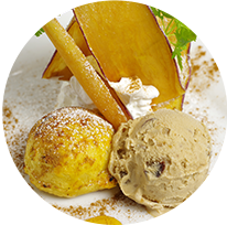 100% narutokintoki,freshly baked sweet potatoes served with chestnut ice cream